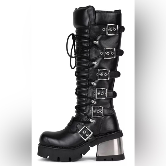 Jeffrey Campbell Gakactix B Platform Buckle Knee High Boots $400 - Picture 14 of 14